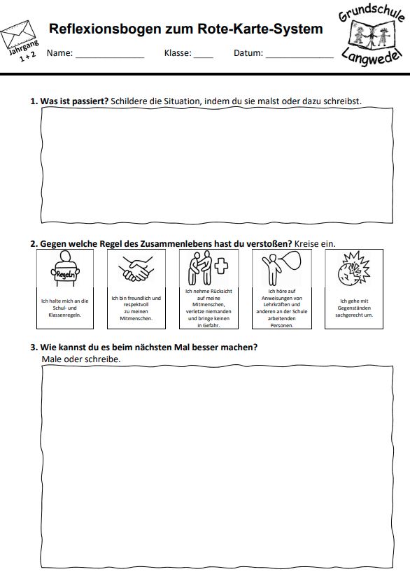 Rote Karten System Homepage Der Grundschule Langwedel