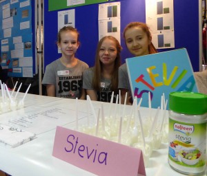 Luden die Besucher der Projektpräsentation zum direkten Vergleich ein – Zucker oder doch lieber Stevia?