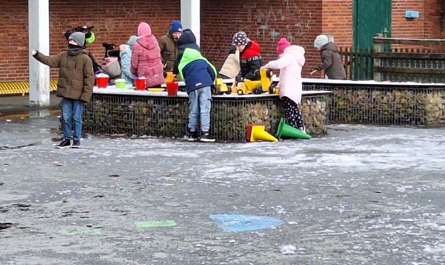 Spielen in Schnee und Eis