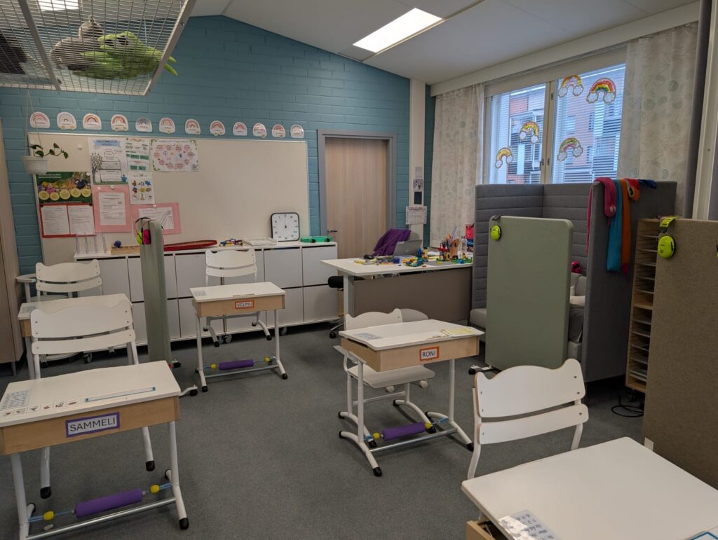 Klassenraum einer Schule in Oulu