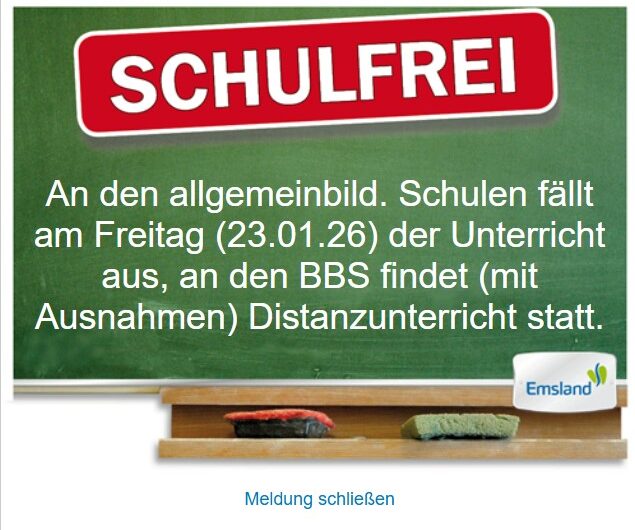 Schulausfall am 21.1.2026