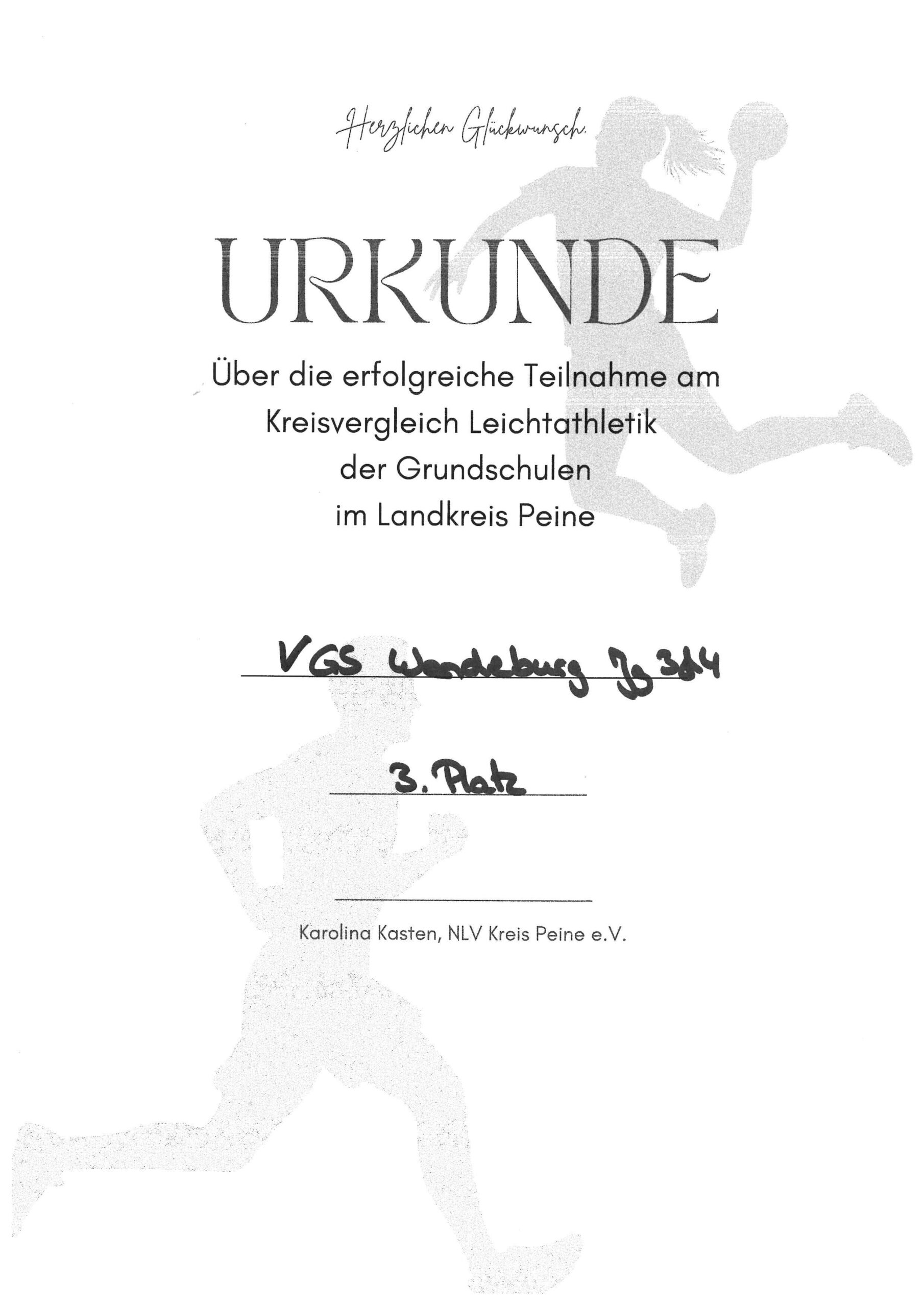 Urkunde Leichtathletik